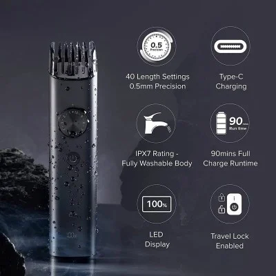 Xiaomi Grooming Kit Pro Waterproof Beard Trimmer Electric Shaver – Black